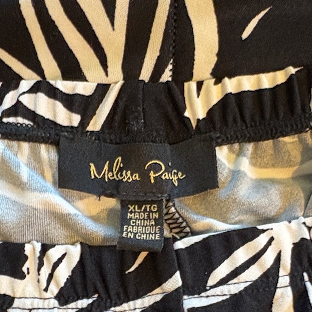 Floral Black and White Women's Pants - Picture 3 of 4